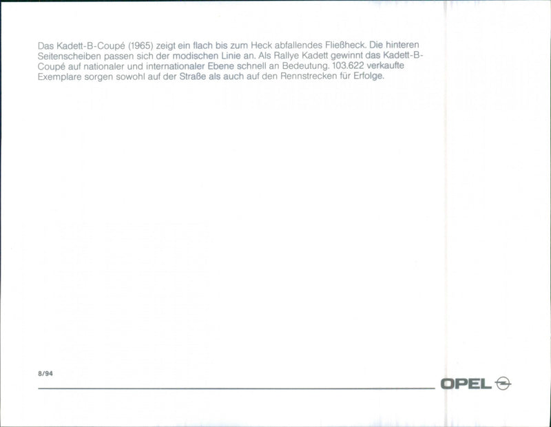 1965 Opel Kadett-B-Coupe - Vintage Photograph