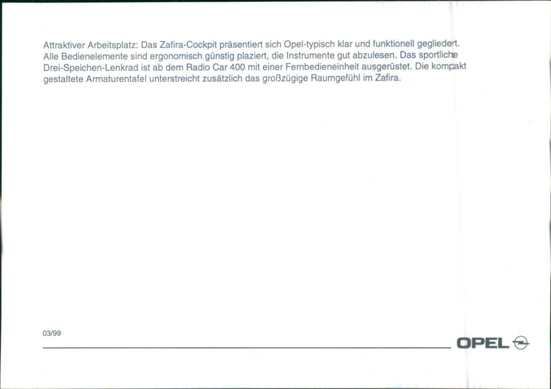 1999 Opel Zafira - Vintage Photograph