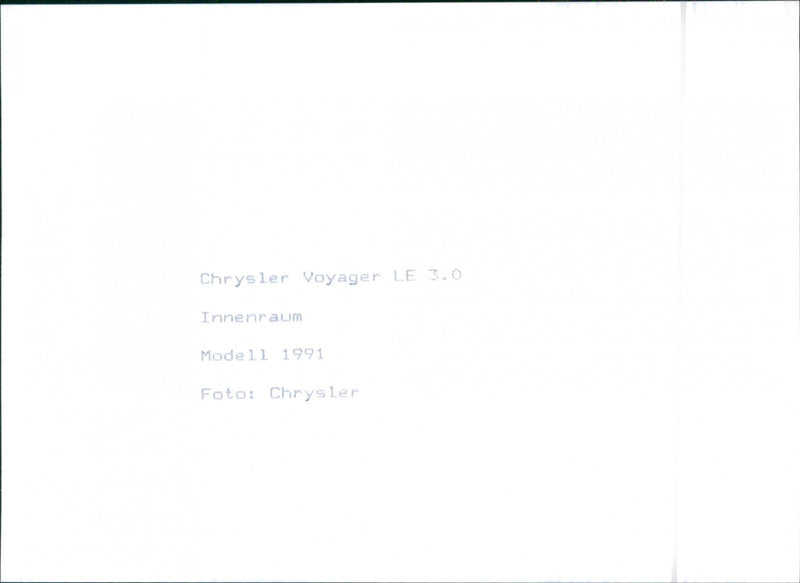 Chrysler Voyager LE 3.0. - Vintage Photograph