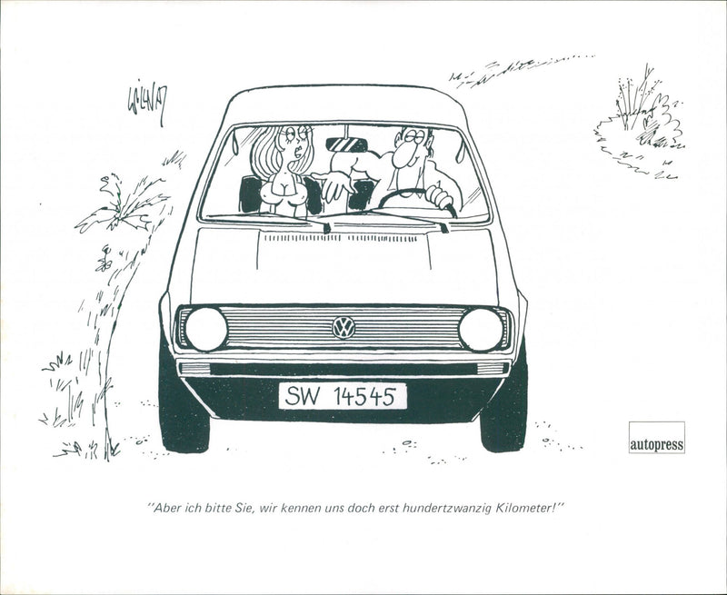 A cartoon drawing - Vintage Photograph