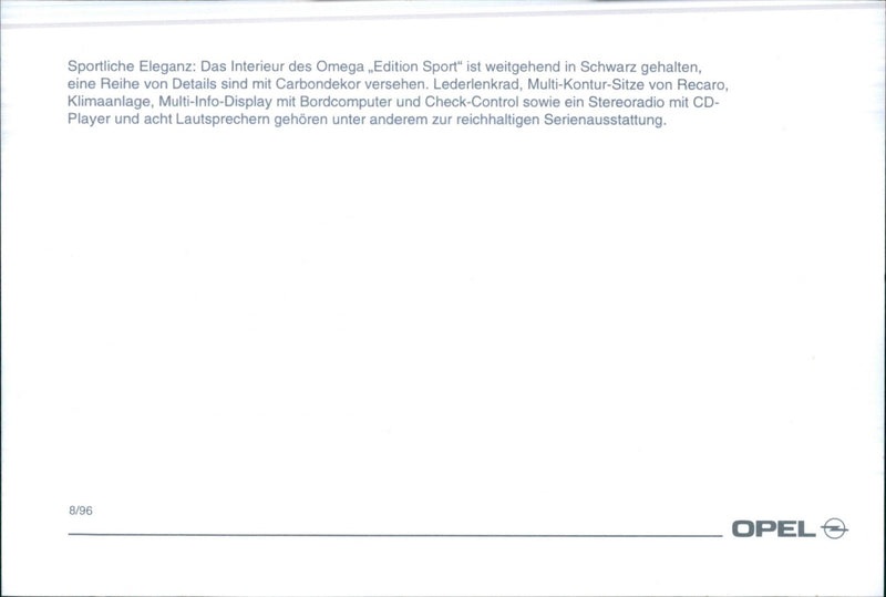 Opel Omega - Vintage Photograph