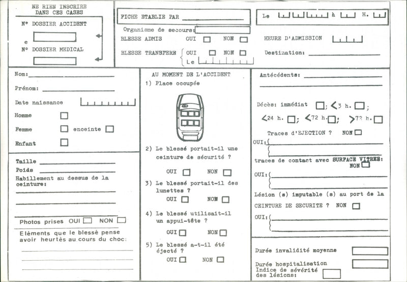 Renault Vehicular Safety Questionnaire and Diagram - Vintage Photograph