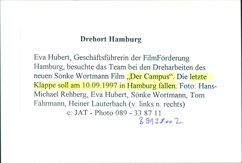 The campus, filming in Hamburg - Vintage Photograph