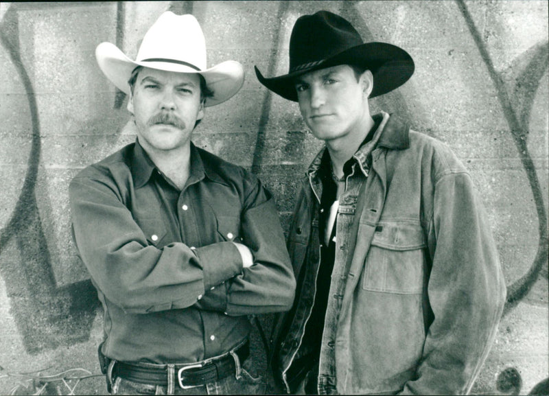 Kiefer Sutherland & Woody Harrelson in "Let's Do It Like Cowboys" - Vintage Photograph