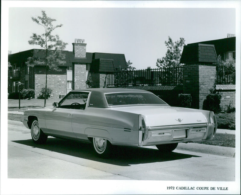 1972 CADILLAC COUPE DE VILLE,rearview - Vintage Photograph
