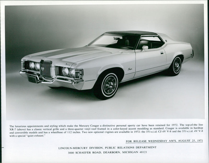 Mercury  Cougar - Vintage Photograph