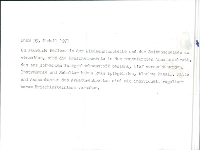 SAAB 99, Model 1971 - Vintage Photograph