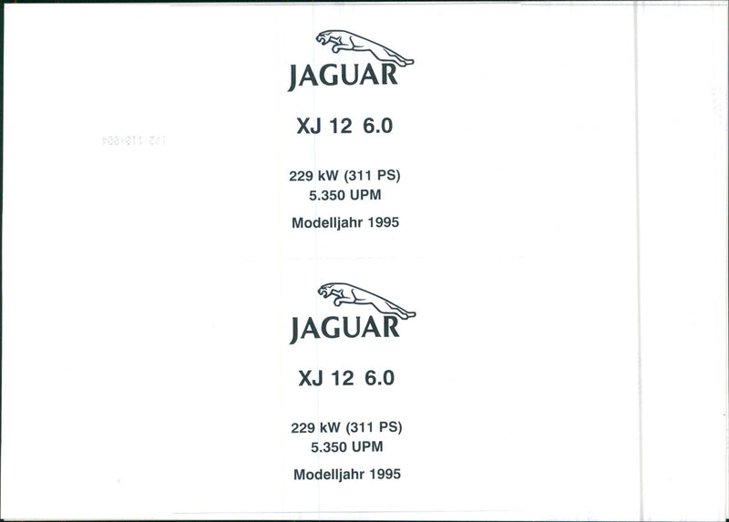 Jaguar XJ 12 6.0, model 1995 - Vintage Photograph