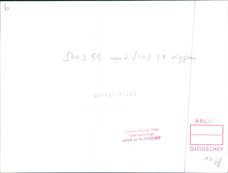 SAAB 37 viggen UDF-2 and Saab 99 - Vintage Photograph