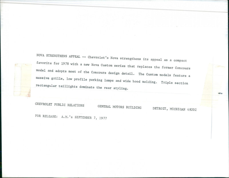 Chevrolet Nova - Vintage Photograph