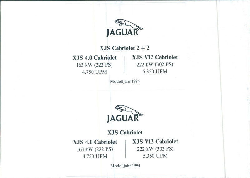 Jaguar XJS Cabriolet, 1994 - Vintage Photograph