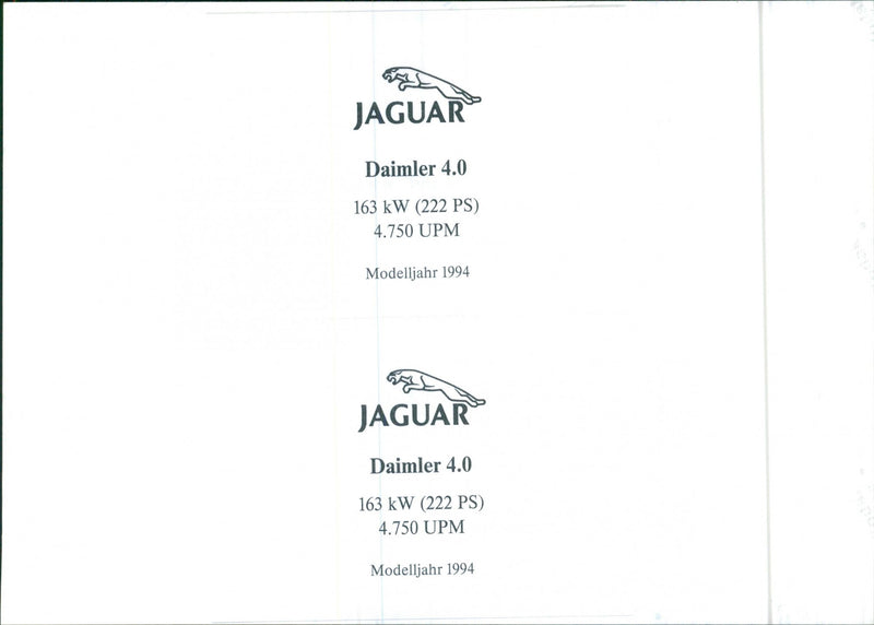 Jaguar Daimler 4.0, model 1994 - Vintage Photograph