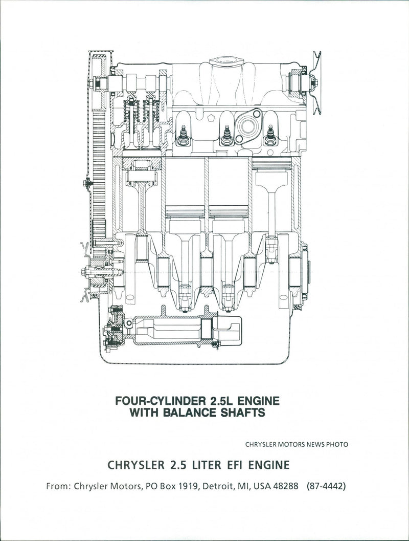 Chrysler 2.5 Liter EFI engine - Vintage Photograph