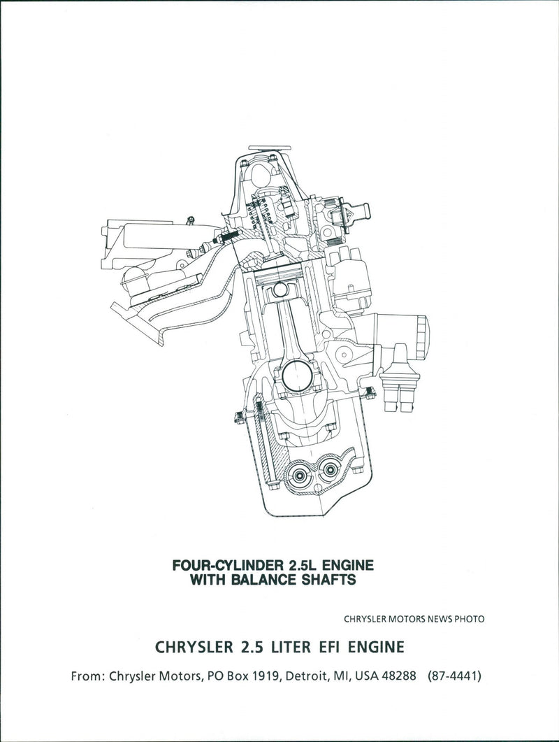 Chrysler 2.5 Liter EFI engine - Vintage Photograph