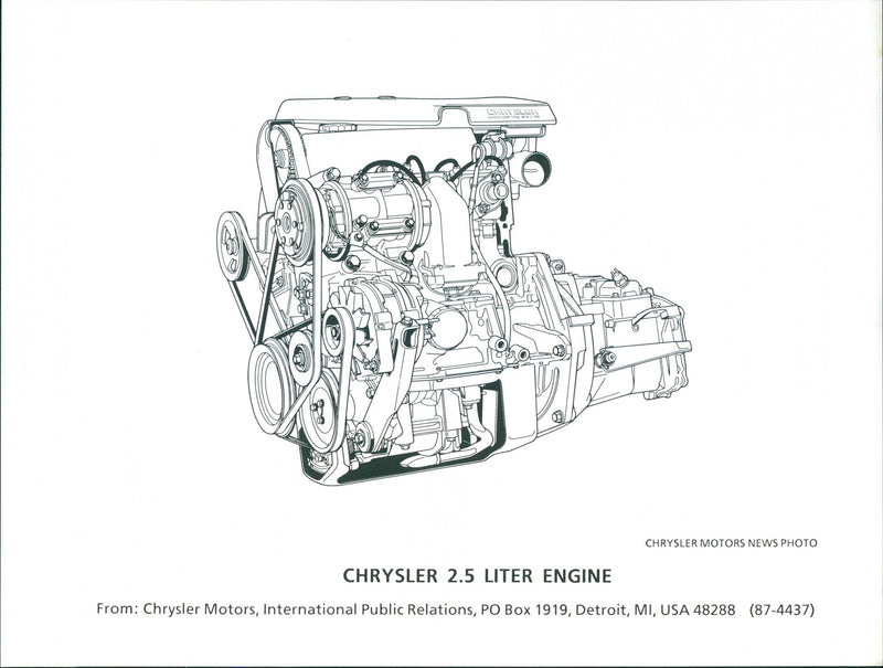 Chrysler 2.5 Liter engine - Vintage Photograph