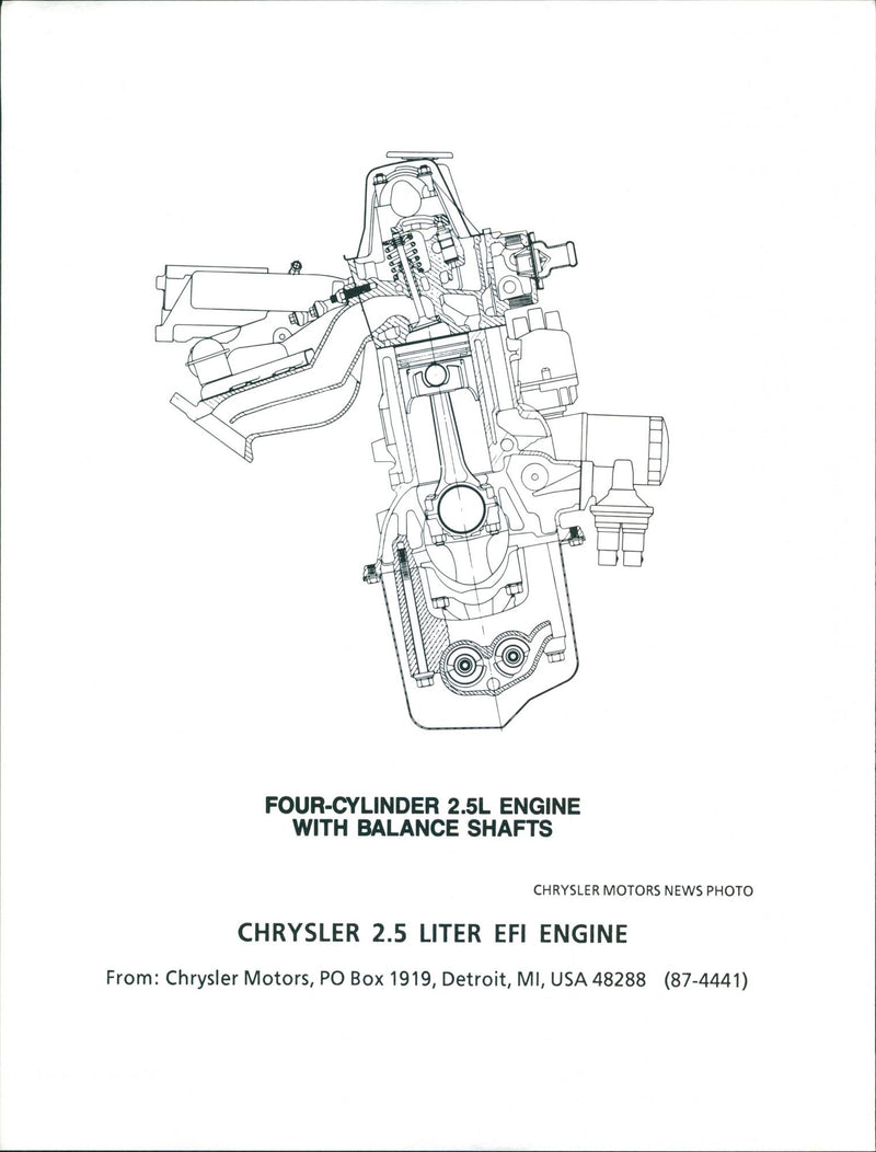 Chrysler 2.5 Liter EFI engine - Vintage Photograph