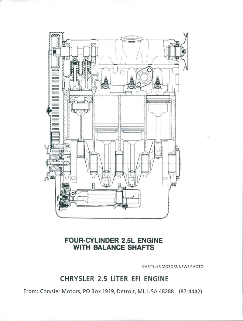 Chrysler 2.5 Liter EFI engine - Vintage Photograph