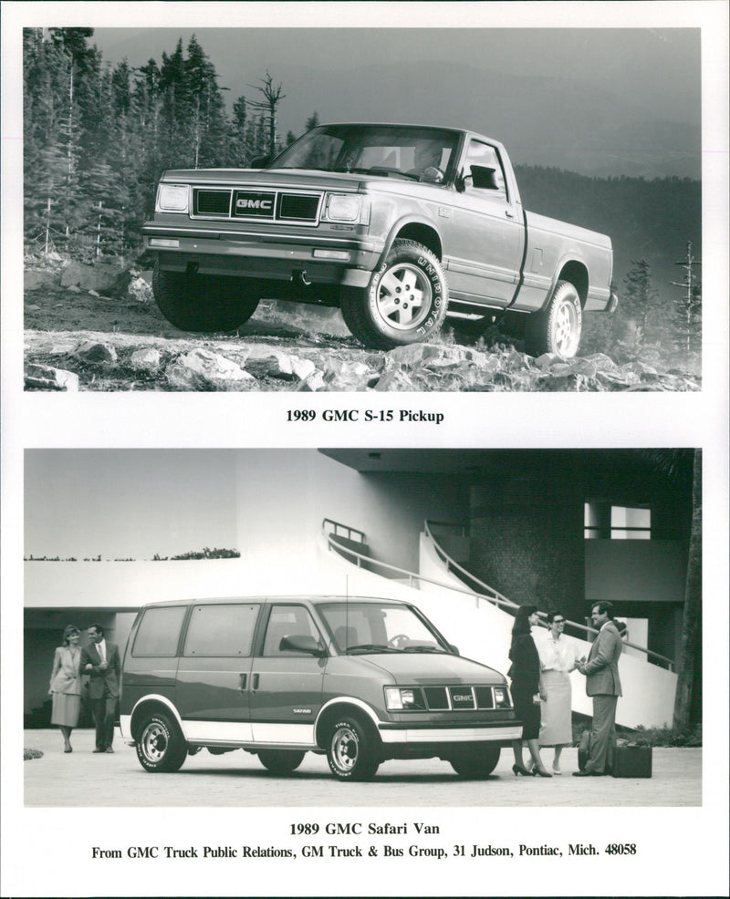 1989 GMC S-15 Pickup and Safari Van - Vintage Photograph