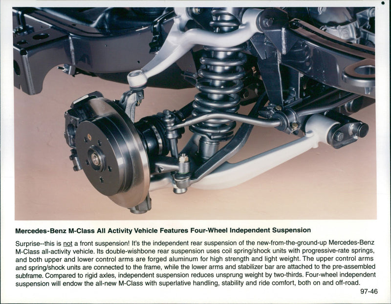 Mercedes-Benz M-Class Four-Wheel Independent Suspension - Vintage Photograph