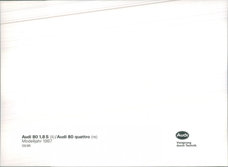 Audi 80 Program 1986 - Vintage Photograph