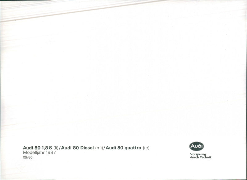 Audi 80 Program 1986 - Vintage Photograph