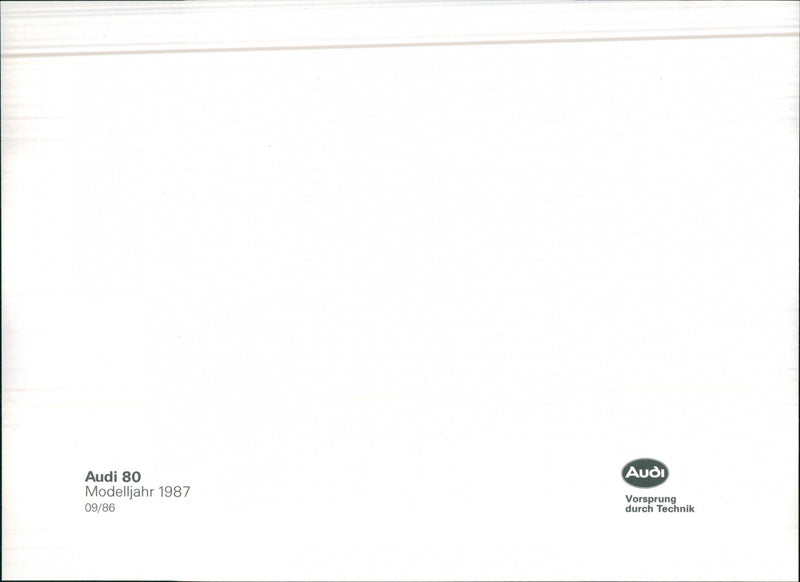 Audi 80 Program 1986 - Vintage Photograph