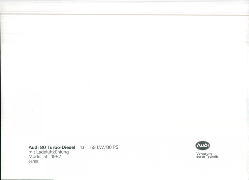 Audi 80 Program 1986 - Vintage Photograph