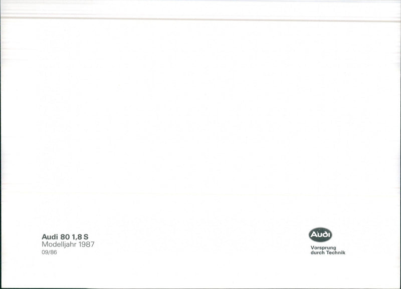 Audi 80 Program 1986 - Vintage Photograph