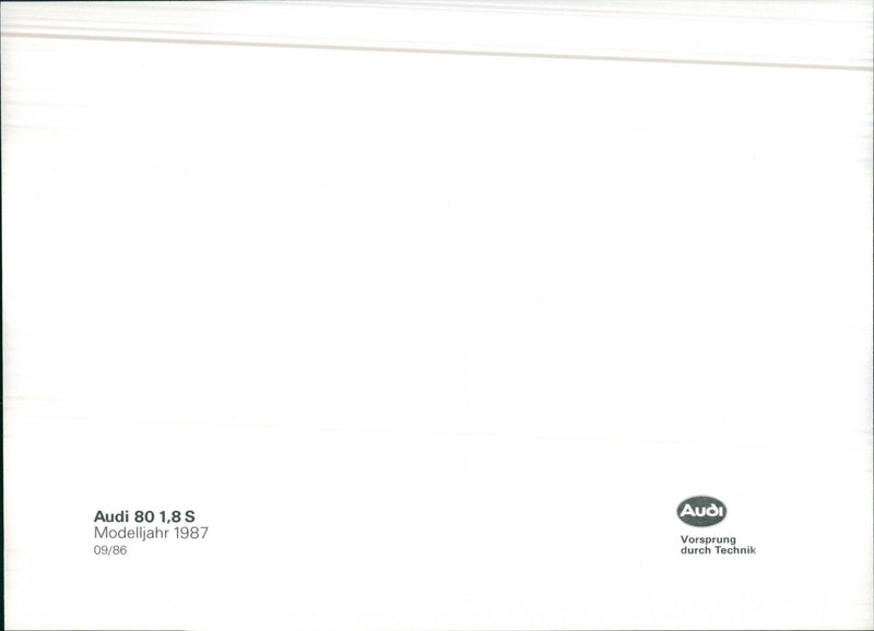 Audi 80 Program 1986 - Vintage Photograph