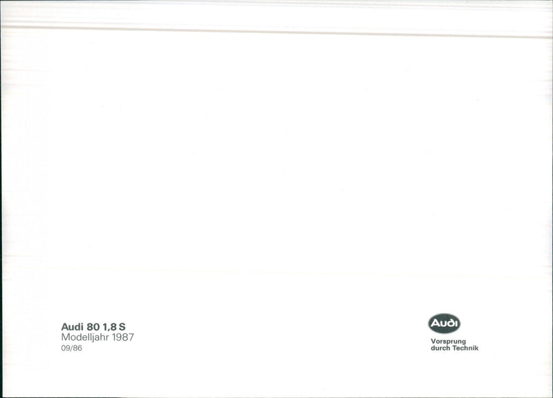 Audi 80 Program 1986 - Vintage Photograph