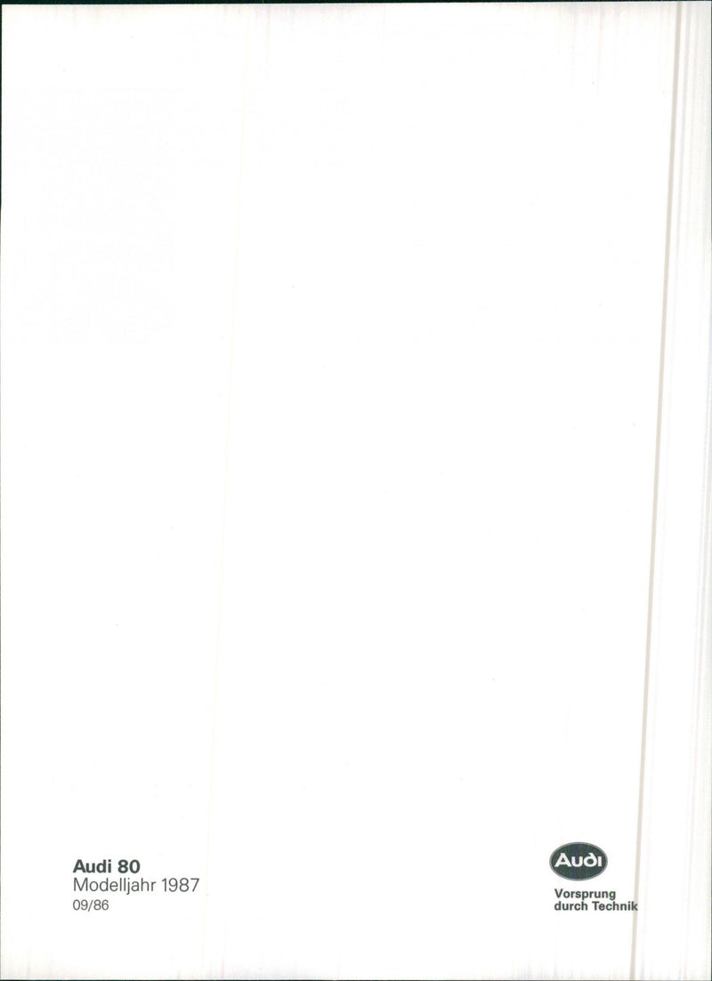 Audi 80 Program 1986 - Vintage Photograph