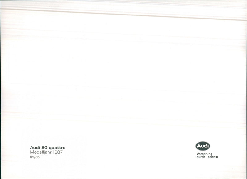 Audi 80 Program 1986 - Vintage Photograph