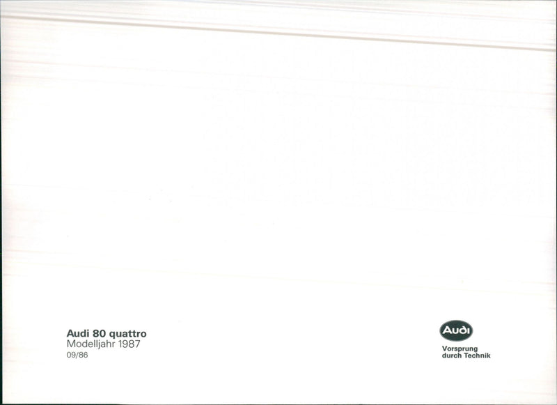 Audi 80 Program 1986 - Vintage Photograph