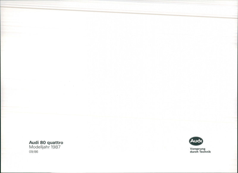 Audi 80 Program 1986 - Vintage Photograph