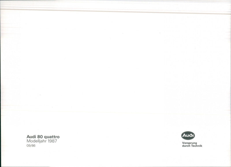 Audi 80 Program 1986 - Vintage Photograph