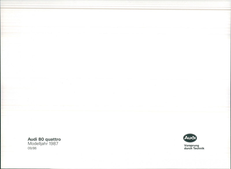 Audi 80 Program 1986 - Vintage Photograph
