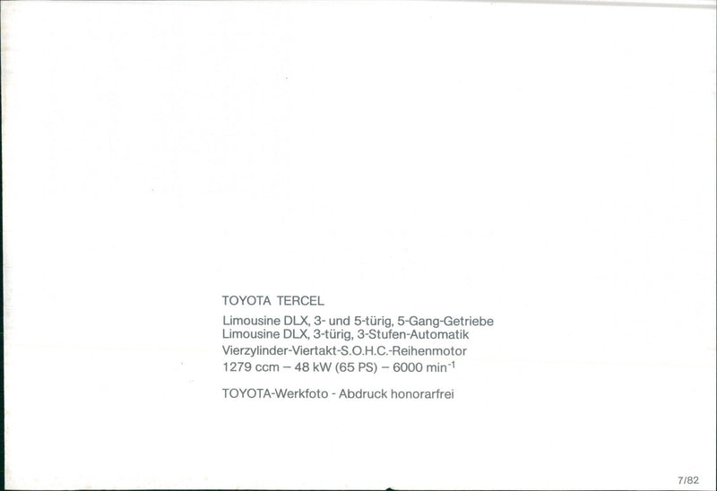 1980 Toyota Tercel - Vintage Photograph