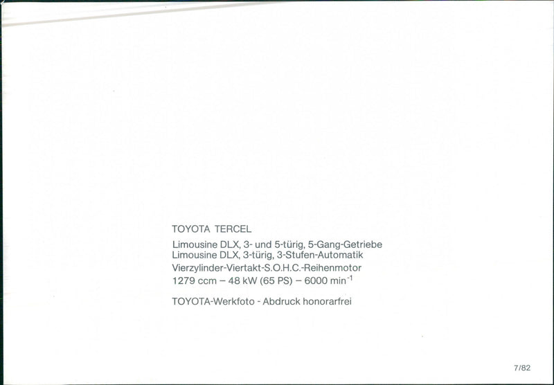 1980 Toyota Tercel - Vintage Photograph