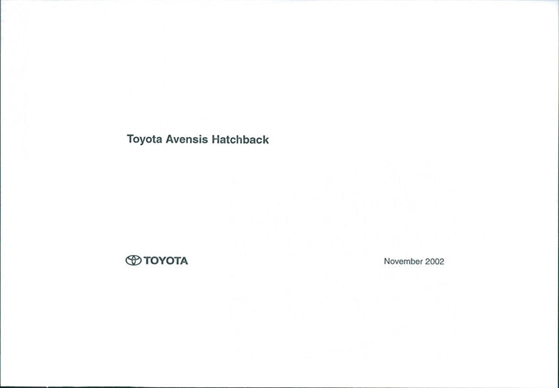 2002 Toyota Avensis Hatchback - Vintage Photograph
