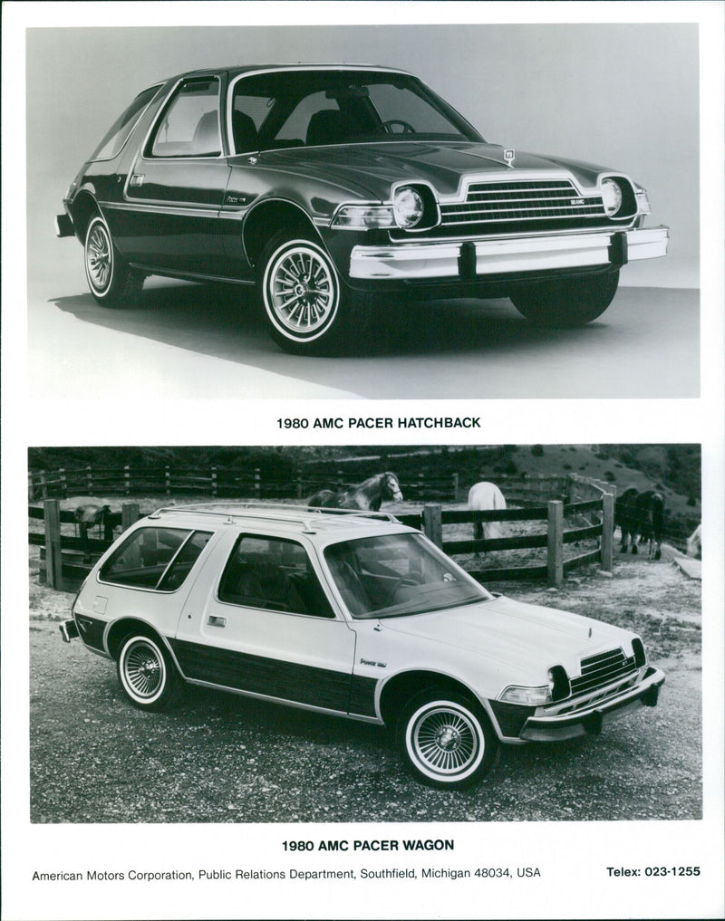 1980 AMC Pacer hatchback,  1980 AMC Pacer wagon - Vintage Photograph
