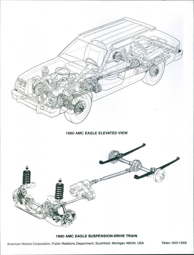 1980 AMC Eagle Elevated view and suspension drive train - Vintage Photograph
