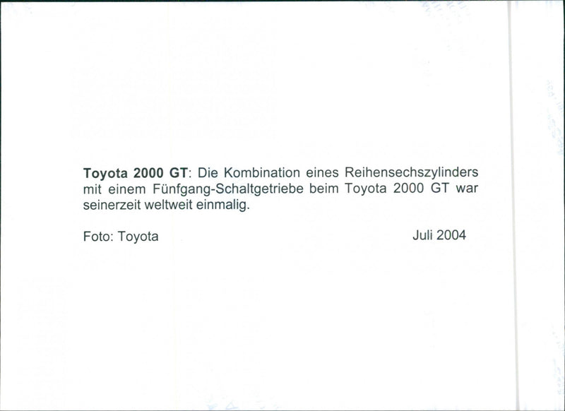 Toyota 2000GT - Vintage Photograph