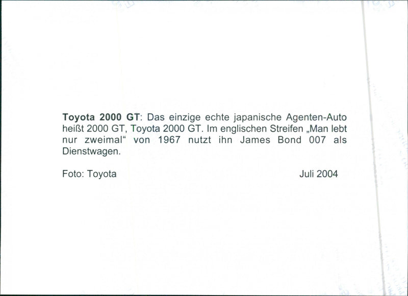Toyota 2000GT - Vintage Photograph