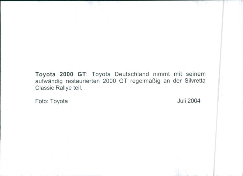 Toyota 2000GT - Vintage Photograph