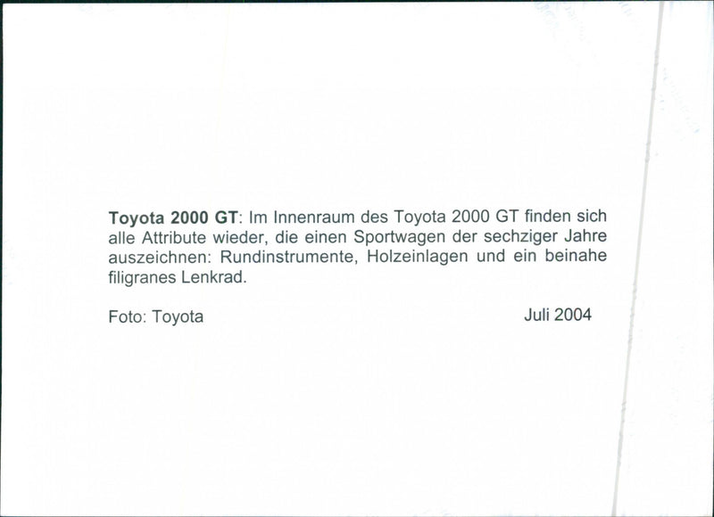 Toyota 2000GT - Vintage Photograph