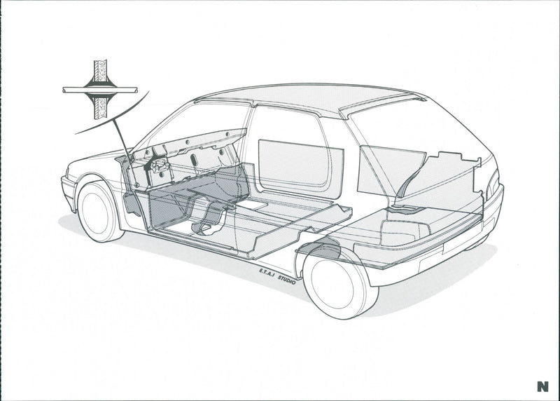 A phantom drawing of a Renault car - Vintage Photograph