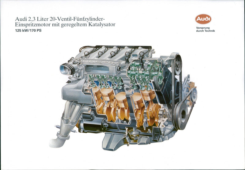 Audi five-cylinder injection engine - Vintage Photograph