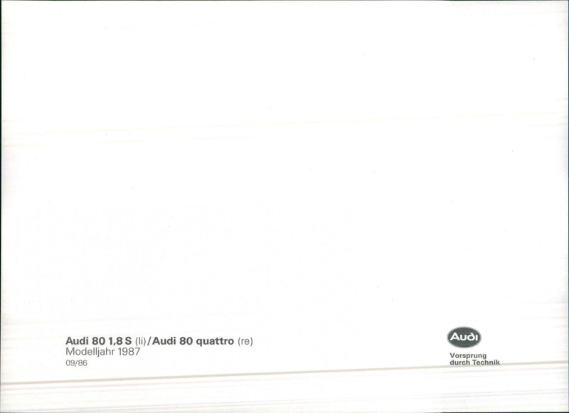 1987 Audi 80 1.8 S (left) / Audi 80 quattro (right) - Vintage Photograph