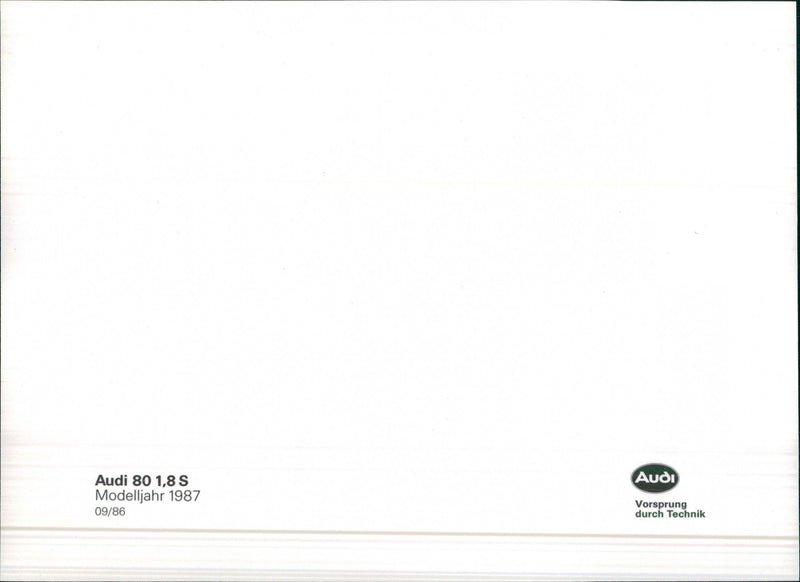 1987 Audi 80 1.8 S - Vintage Photograph
