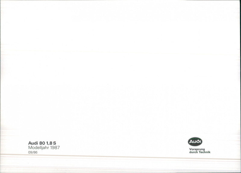 1987 Audi 80 1.8 S - Vintage Photograph